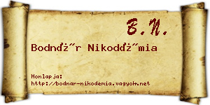 Bodnár Nikodémia névjegykártya